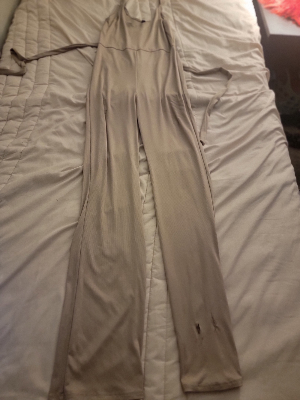 Men's Beige Wide-Leg Pants